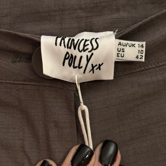 Princess Polly NWT Betsy High Rise Wide Leg Grey Casual to Career Pant Size 10 - Picture 13 of 15